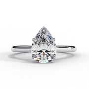 solitaire pear cut lab grown diamond engagement ring
